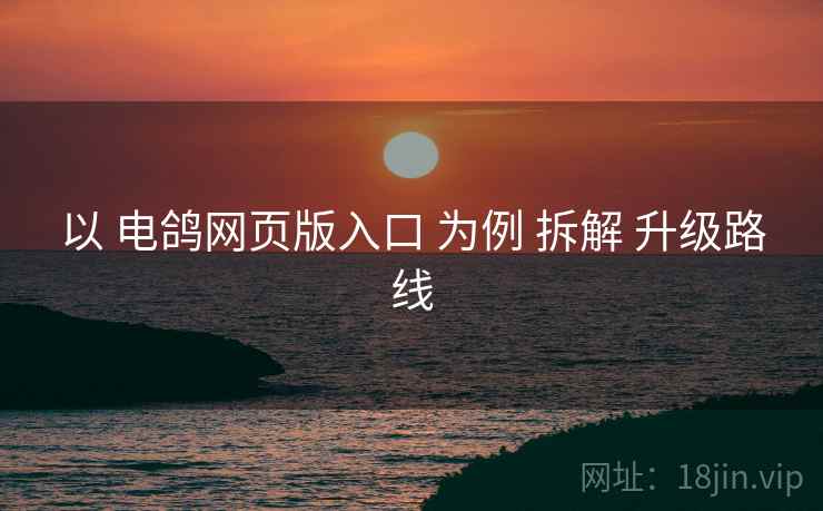 以 电鸽网页版入口 为例 拆解 升级路线