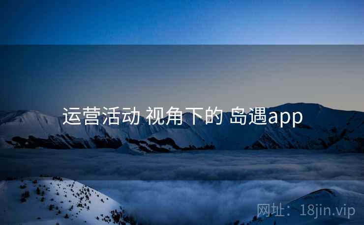 运营活动 视角下的 岛遇app